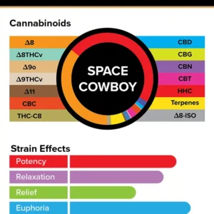 Alternative view of 3Chi True Strains Cannabis 2ml Pod–Space Cowboy (Hybrid)