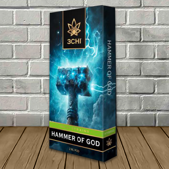 3Chi True Strains Cannabis 2ml Pod–Hammer Of God (Hybrid)