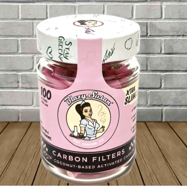 Blazy Susan Xtra Slim Activated Carbon Filter Tips 100ct Jar - Image 2
