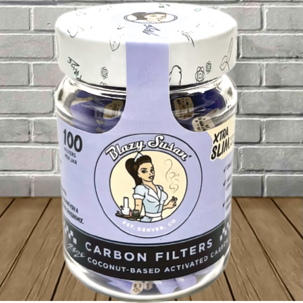 Blazy Susan Xtra Slim Activated Carbon Filter Tips 100ct Jar - Image 3