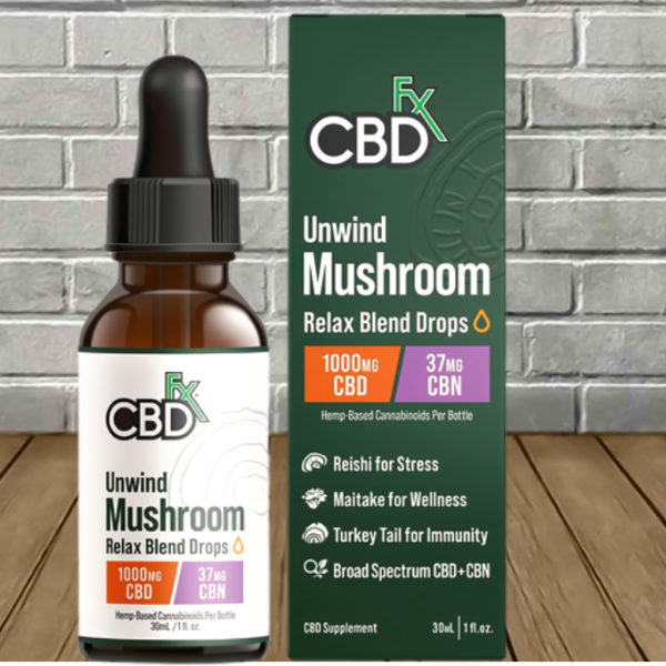 CBDfx Relax Mushroom Blend CBD + CBN Drops