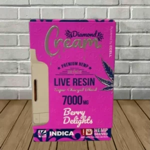 Cream Live Resin Super Charged D8 + THCP Blend Disposable 7g - Image 6