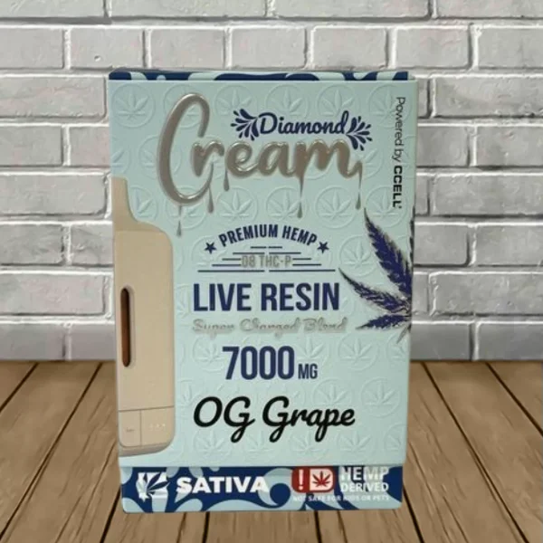 Cream Live Resin Super Charged D8 + THCP Blend Disposable 7g - Image 4