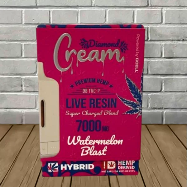 Cream Live Resin Super Charged D8 + THCP Blend Disposable 7g