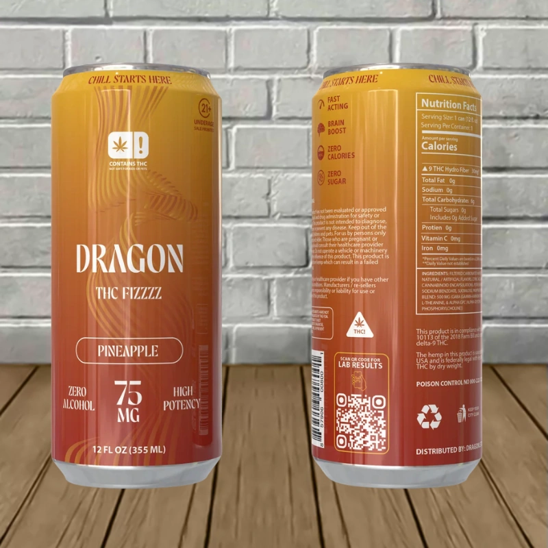 Dragon THC FIZZZZ High-Potency D9 Seltzer 75mg - Image 3