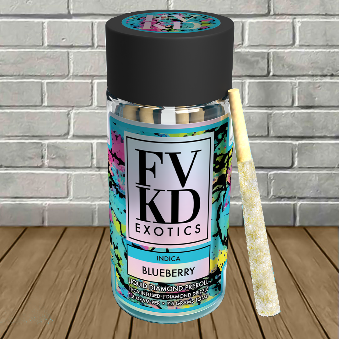 FVKD Exotics THCa Liquid Diamond Prerolls 5ct - Image 7