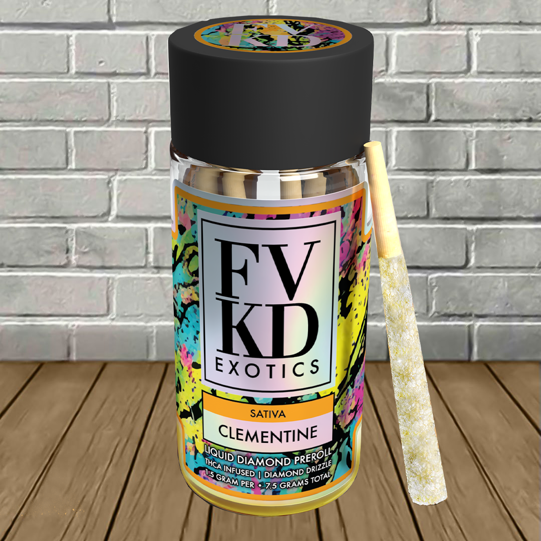 FVKD Exotics THCa Liquid Diamond Prerolls 5ct - Image 6