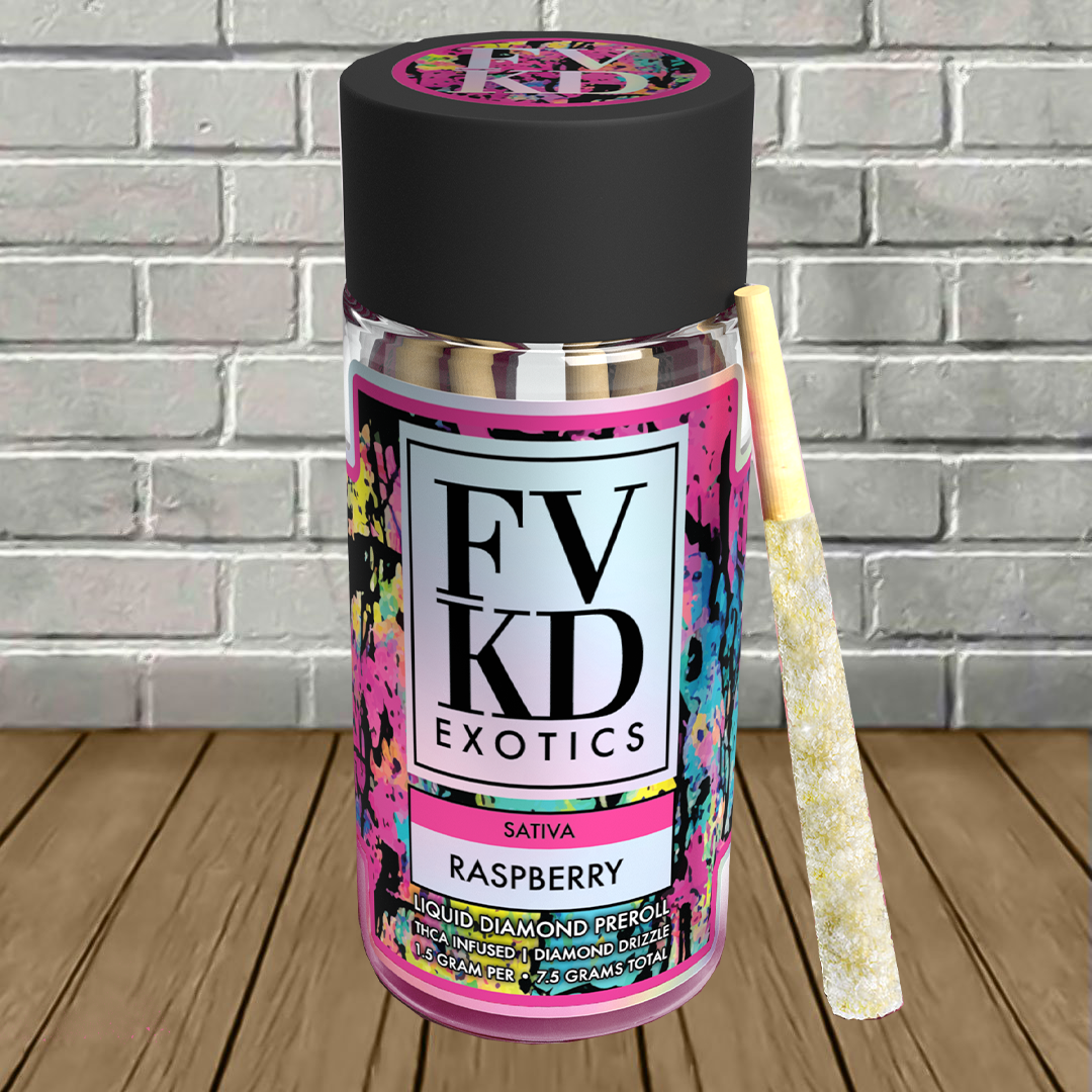 FVKD Exotics THCa Liquid Diamond Prerolls 5ct - Image 3