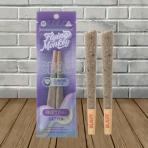 Alternative view of Flying Monkey Diamond Infused CB9a + THCp Prerolls 2ct