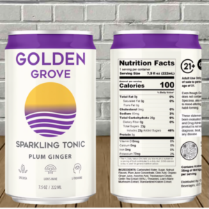 Alternative view of Golden Grove Kratom + Lion’s Mane Sparkling Tonic 7.5oz