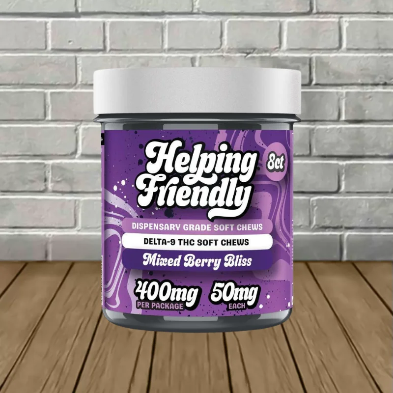 Helping Friendly Dispensary Grade Delta 9 THC + CBG Soft Chews 400mg - Image 5