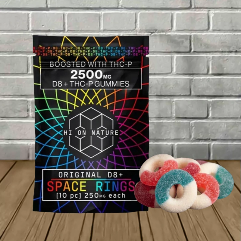Hi On Nature D8 + THCp Space Rings 250mg 10ct