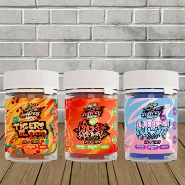 Hixotic Trap’d Out Jeffrey Live Resin D9 + THCP Gummies 10ct