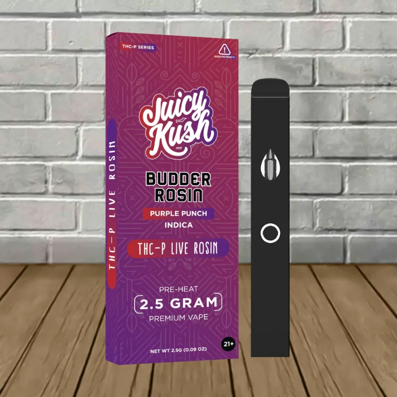 Juicy Kush Budder Rosin THCp + D8 2.5g Disposable - Image 6