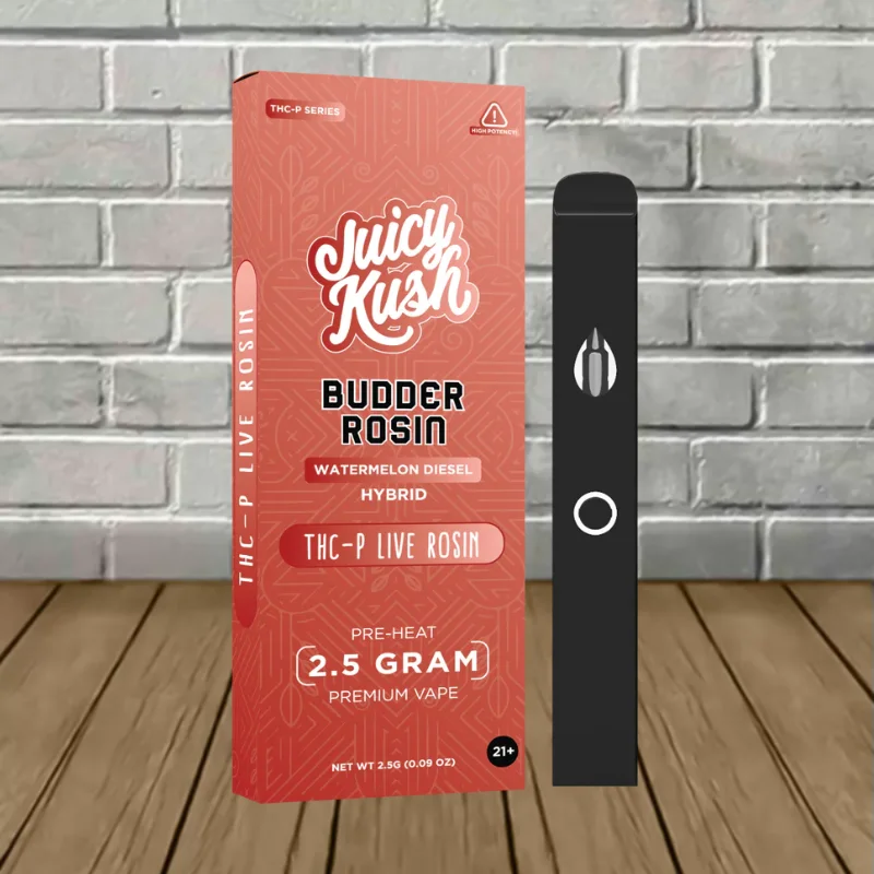 Juicy Kush Budder Rosin THCp + D8 2.5g Disposable - Image 4