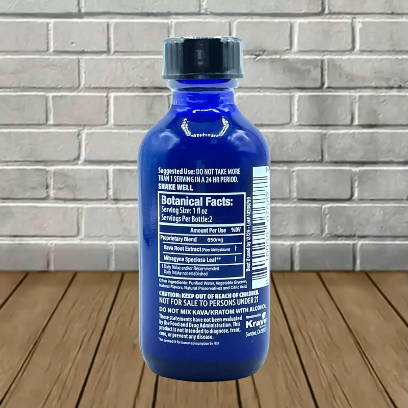Krave Botanicals Kava + Kratom Liquid Extract Shot 2oz - Image 2