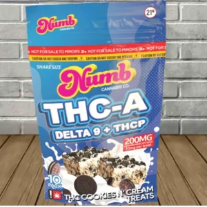 Numb Cannabis Co THCa + D9 + THCP Cookies N’ Cream Krispies Treats 200mg — DISCONTINUED