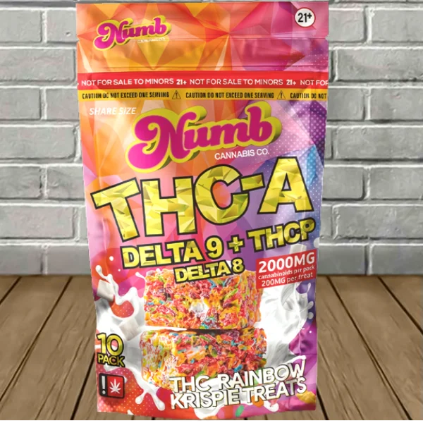 Numb Cannabis Co THCa + D9 + THCP Rainbow Krispie Treats 2000mg — DISCONTINUED