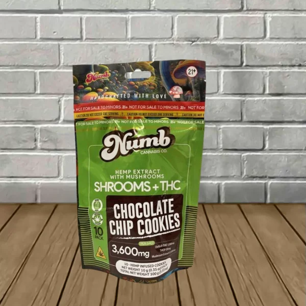 Numb Shrooms Choc Chip Cookies Delta 8 THC | THCP 3600mg — DISCONTINUED