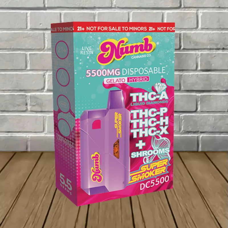 Numb Cannabis Co Super Smoker Liquid Diamond + Shrooms Blend Disposable 5.5g — DISCONTINUED - Image 2
