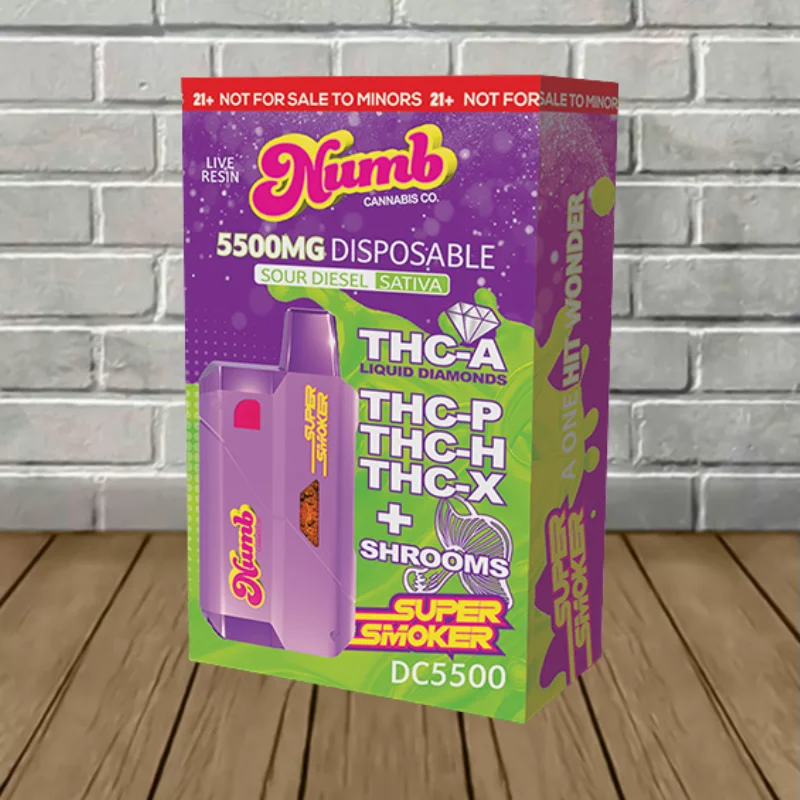 Numb Cannabis Co Super Smoker Liquid Diamond + Shrooms Blend Disposable 5.5g — DISCONTINUED - Image 4