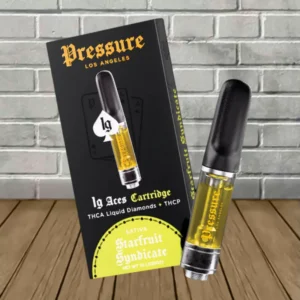 Alternative view of Pressure LA Aces THCa Liquid Diamonds + THCP Cartridge 1g