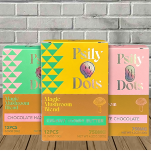 Psily Dots Magic Mushroom Blend Chocolate Squeeze Pouch 750mg — DISCONTINUED