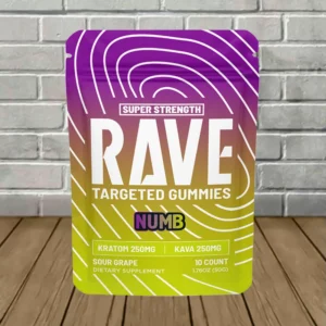 Rave Kratom Targeted Kratom Extract Gummies NUMB 250mg - Image 3