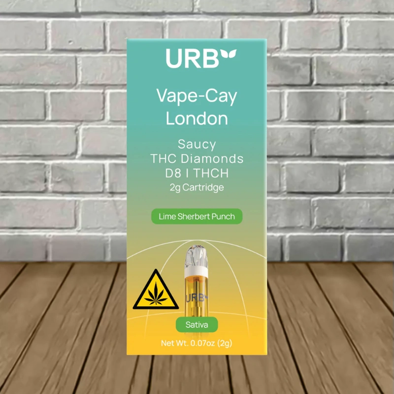 URB Vape-Cay London Saucy D8 | THCh Diamonds Cartridge 2g - Image 3
