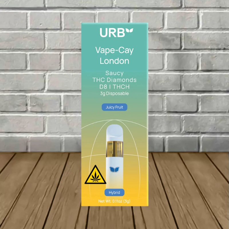URB Vape-Cay London Saucy D8 | THCh Diamonds Disposable 3g - Image 2