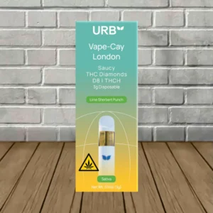 URB Vape-Cay London Saucy D8 | THCh Diamonds Disposable 3g - Image 3