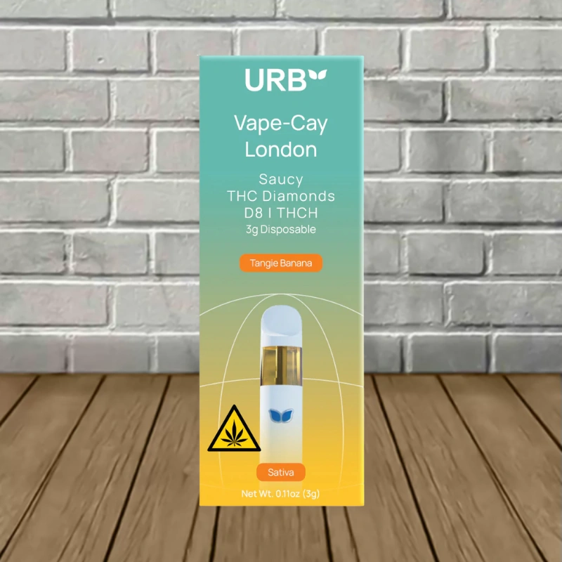 URB Vape-Cay London Saucy D8 | THCh Diamonds Disposable 3g