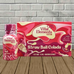 Alternative view of Vital Elements Straw Bali Colada Kratom Extract Shot 15ml