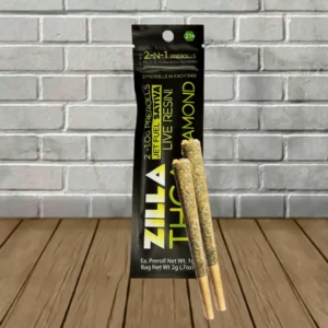 Zilla THCa Live Resin Diamond Prerolls 2ct x 1g - Image 4