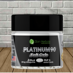 Zion Herbals Platinum90 90% Kratom Extract Soft Gels 20ct