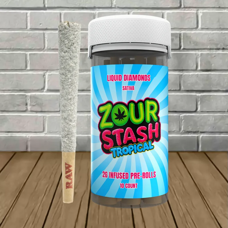 Zour Stash Liquid Diamonds THCa 2g Prerolls | 10ct - Image 2