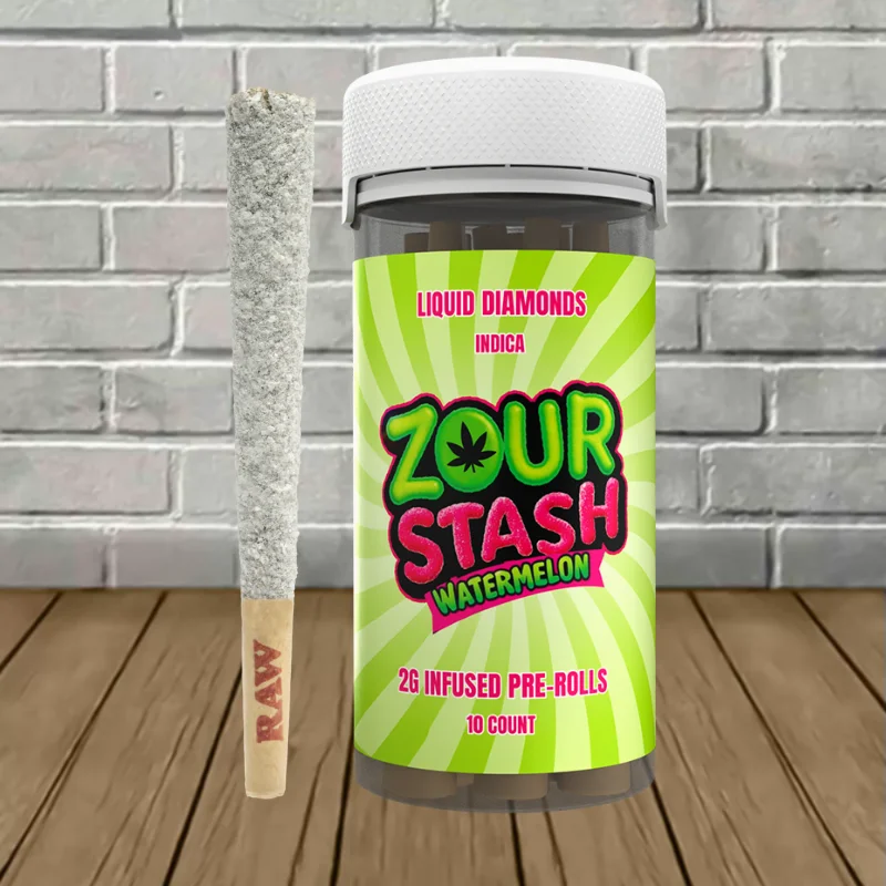 Zour Stash Liquid Diamonds THCa 2g Prerolls | 10ct - Image 6