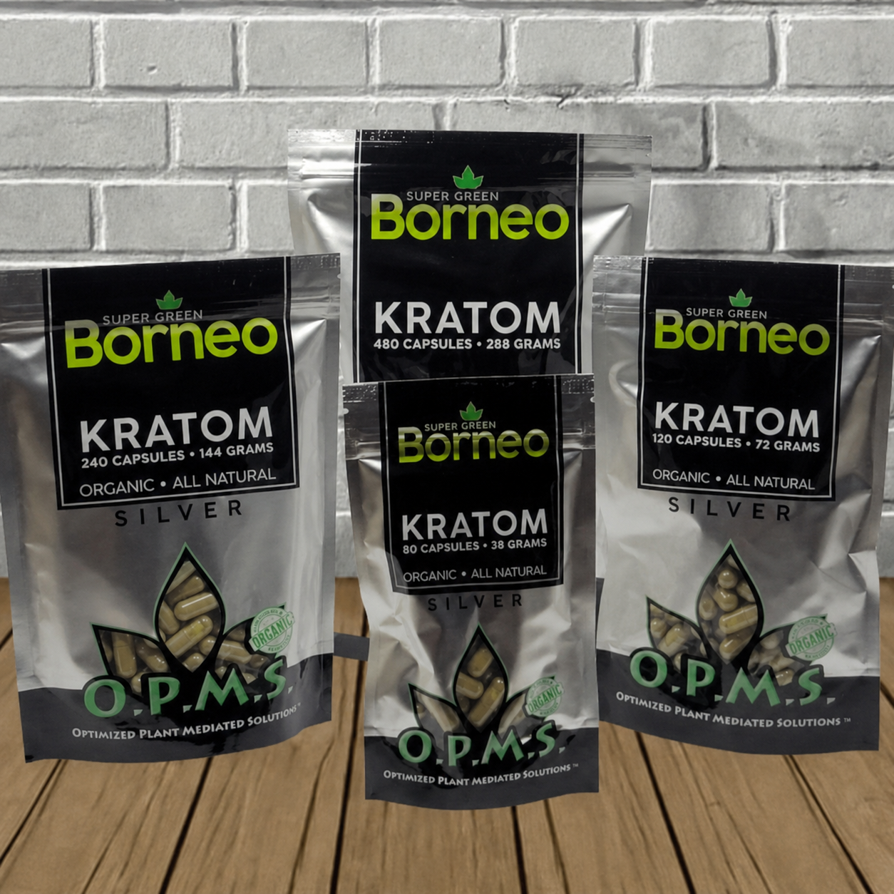 OPMS Silver Kratom Capsules | Super Green Borneo