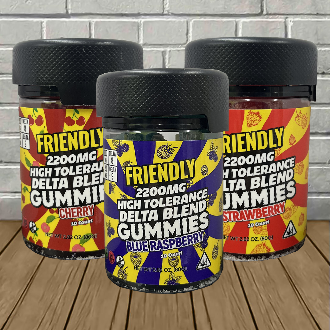 Friendly Hemp High Tolerance D8 + D9 Gummies 2200mg