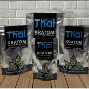 OPMS Silver – Green Vein – Thai Kratom Capsules