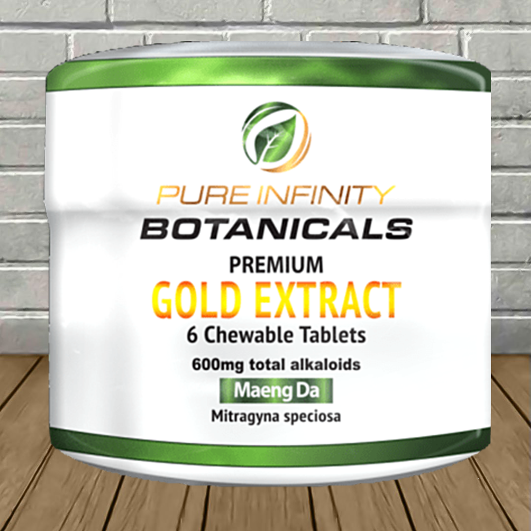 Pure Infinity Botanicals 45% Gold Extract Kratom Tablets 6ct