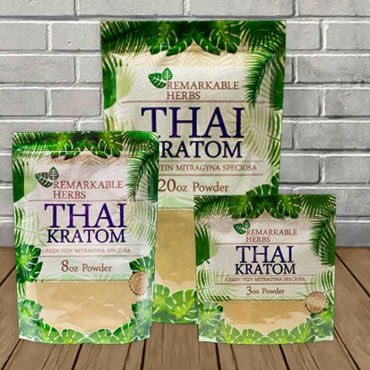 Remarkable Herbs Green Vein Thai Kratom Powder